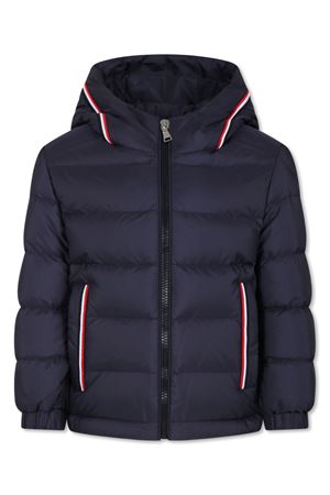 bomber in piuma d'oca blu MONCLER KIDS | J29541A000355968E742